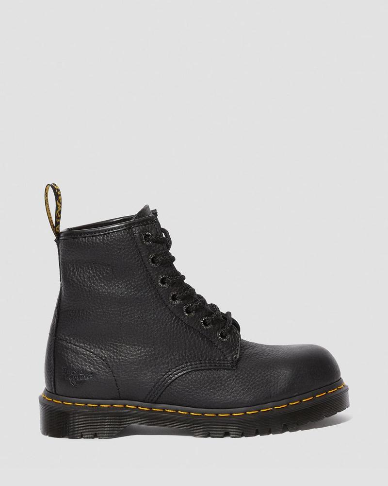 Dr Martens Icon 7B10 Leren Steel Neus Werklaarzen Heren Zwart | NL 182DFM